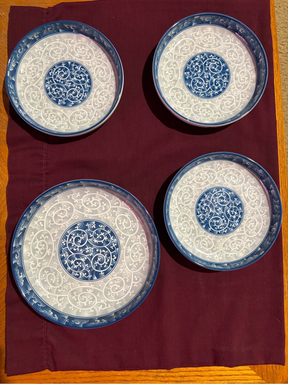 Vintage Seokchon Loko "Sweet Porcelain" Set of 4 shallow bowls